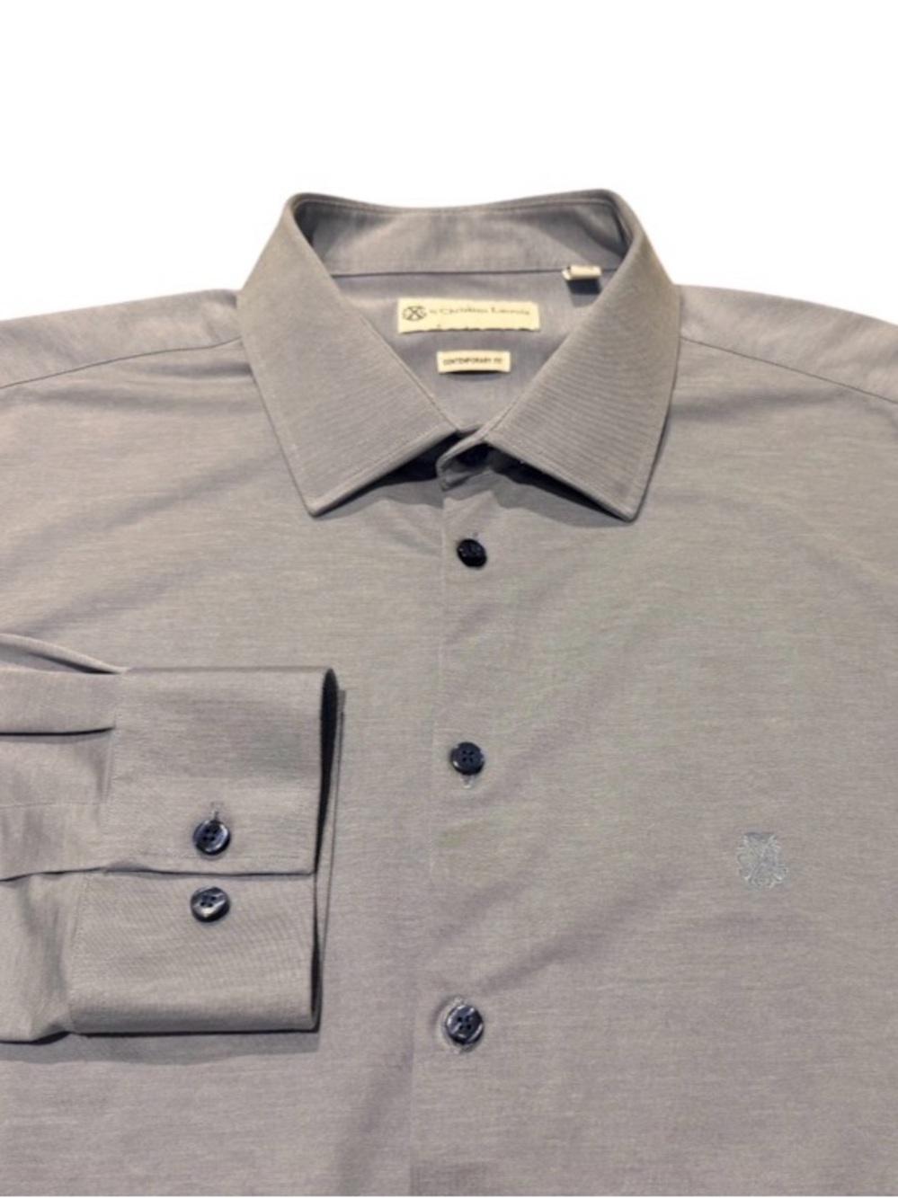 Christian Lacroix Blue Dress Shirt Long Sleeve Contemporary Fit Size XL 17.5